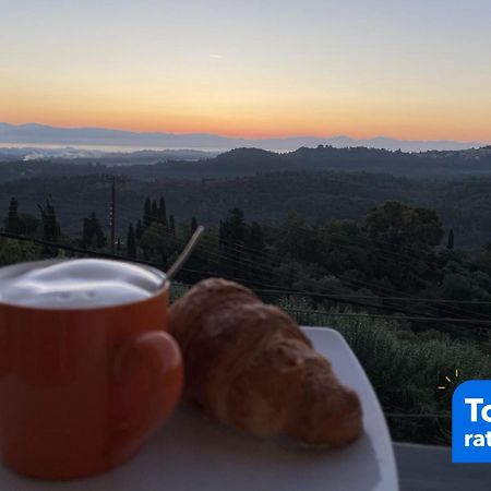 Schoenes Familienappartement In Pelekas, Corfu Mit Meerblick Exterior foto