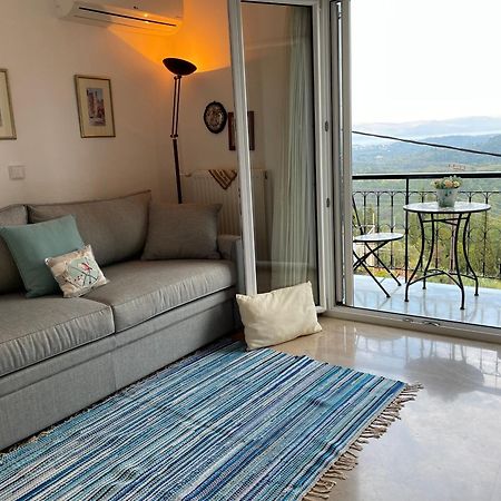 Schoenes Familienappartement In Pelekas, Corfu Mit Meerblick Exterior foto