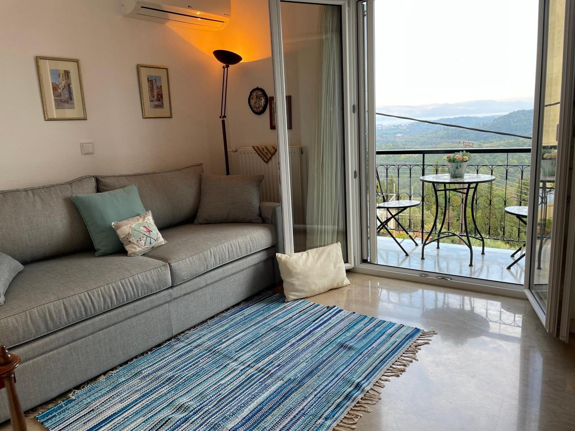Schoenes Familienappartement In Pelekas, Corfu Mit Meerblick Exterior foto